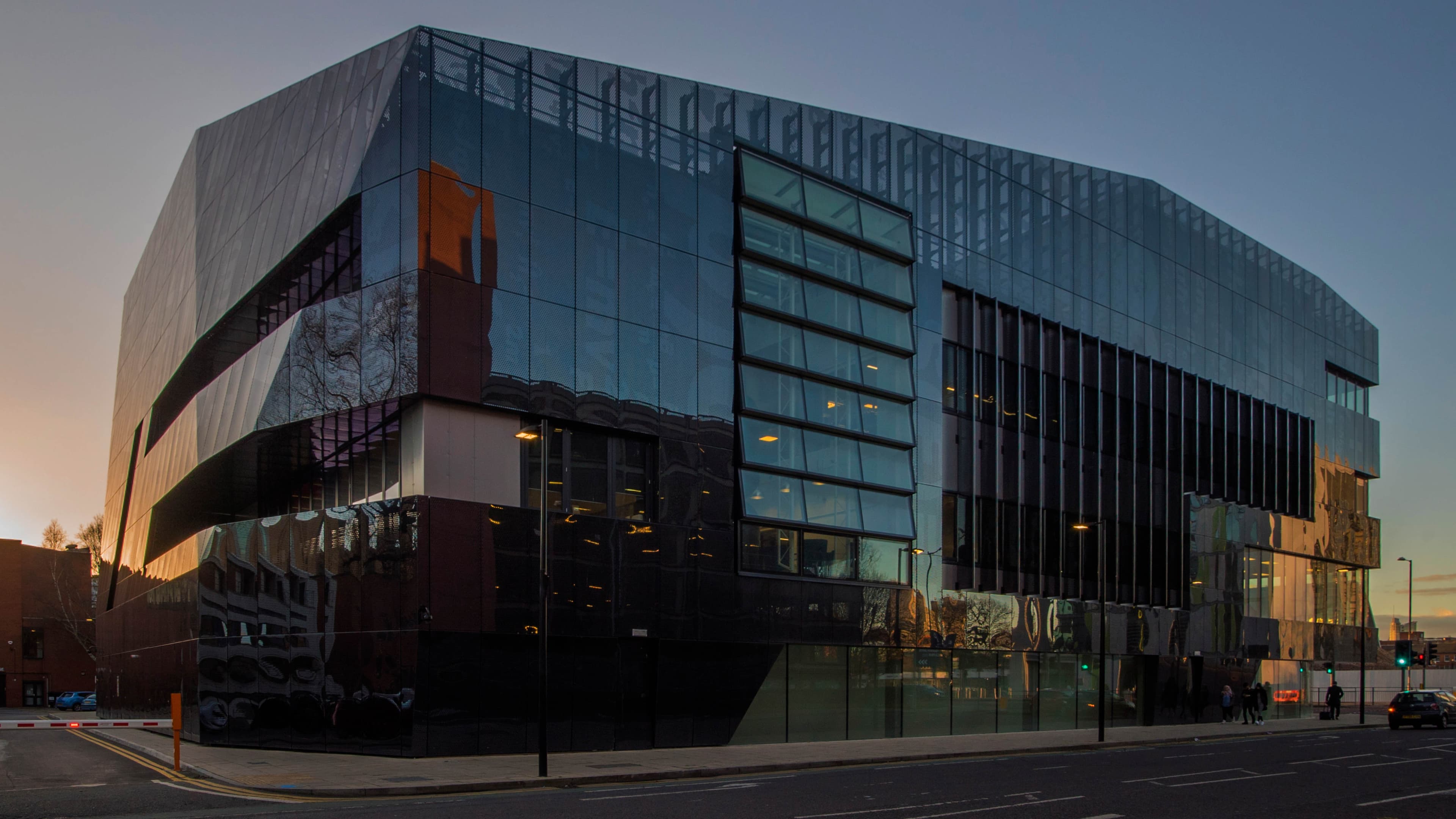 National Graphene institute at dusk