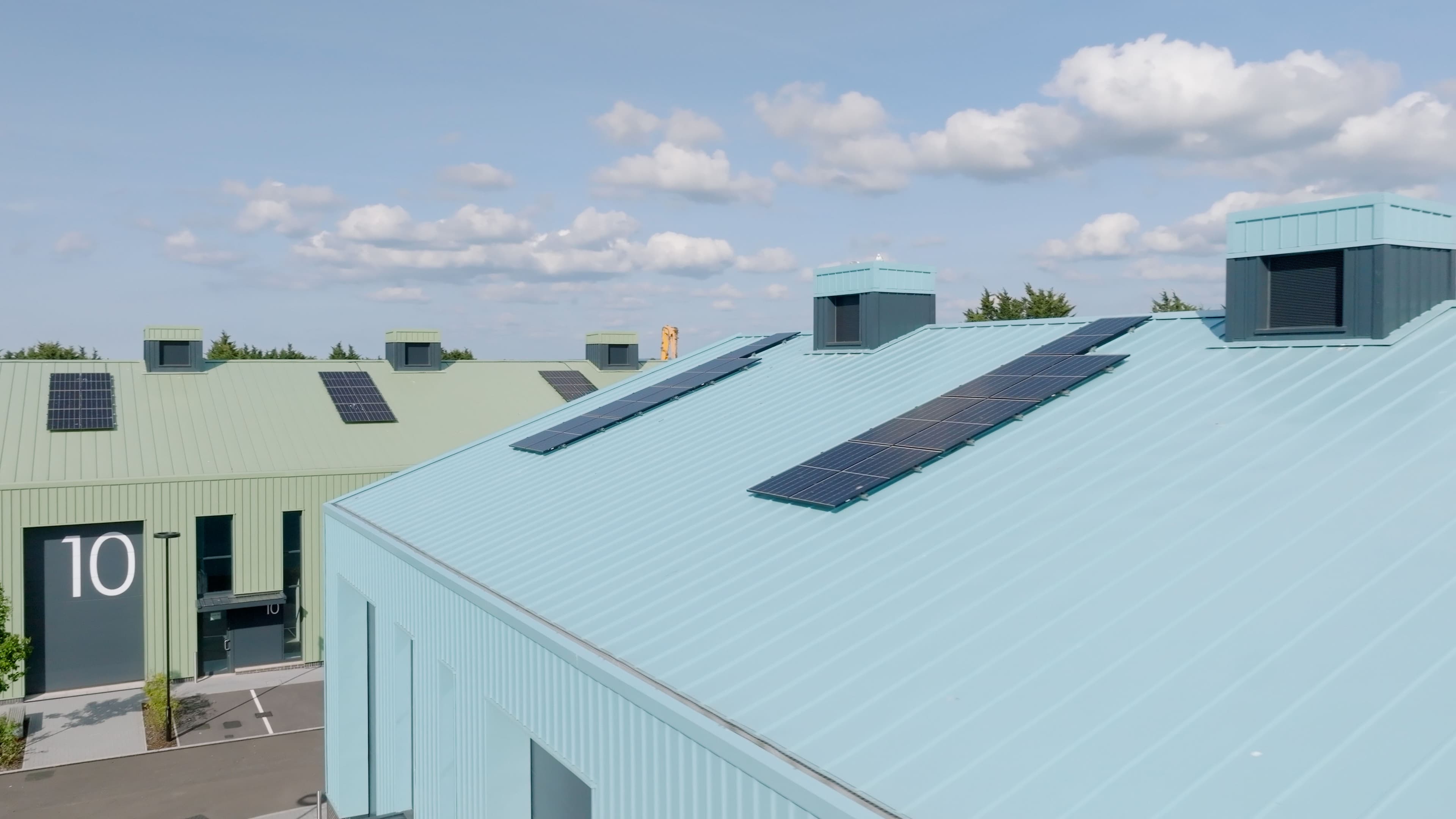 Showcase of the Whitchurch park roofs with solar panels laid