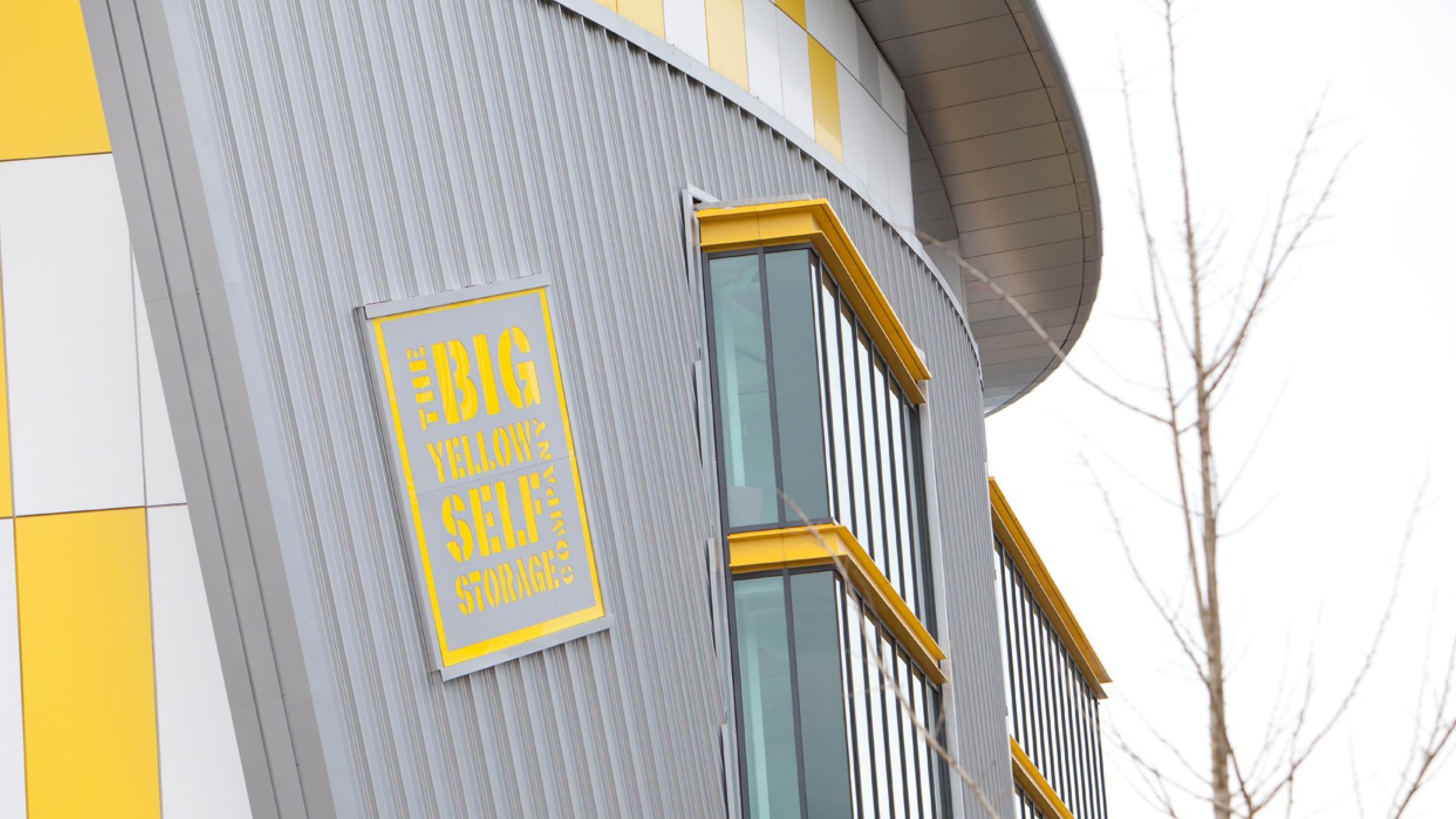 Big yellow close image of window detail